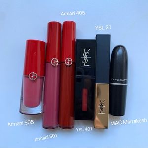 💯Giorgio Armani, YSL, MAC Bundle Lipsticks Sanitized‼️